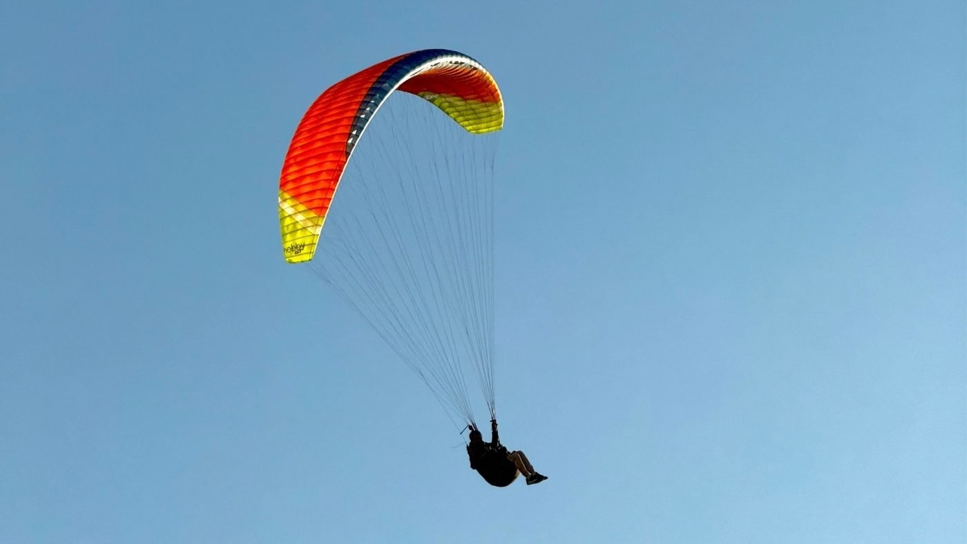 hobby GT acro paraglider in flight