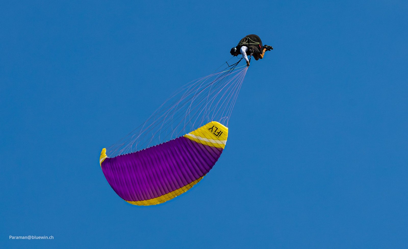 hobby GT acro paraglider in flight