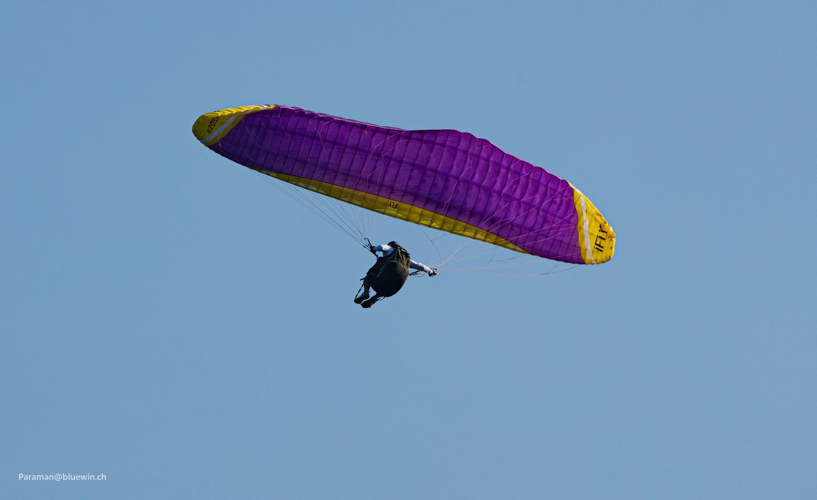 hobby GT acro paraglider in flight