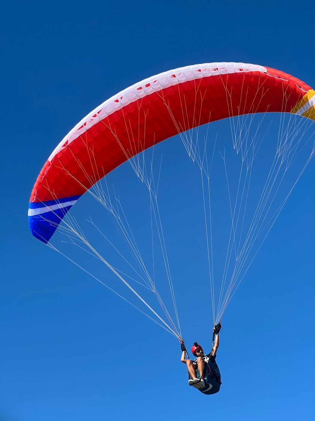 hobby acro paraglider in flight