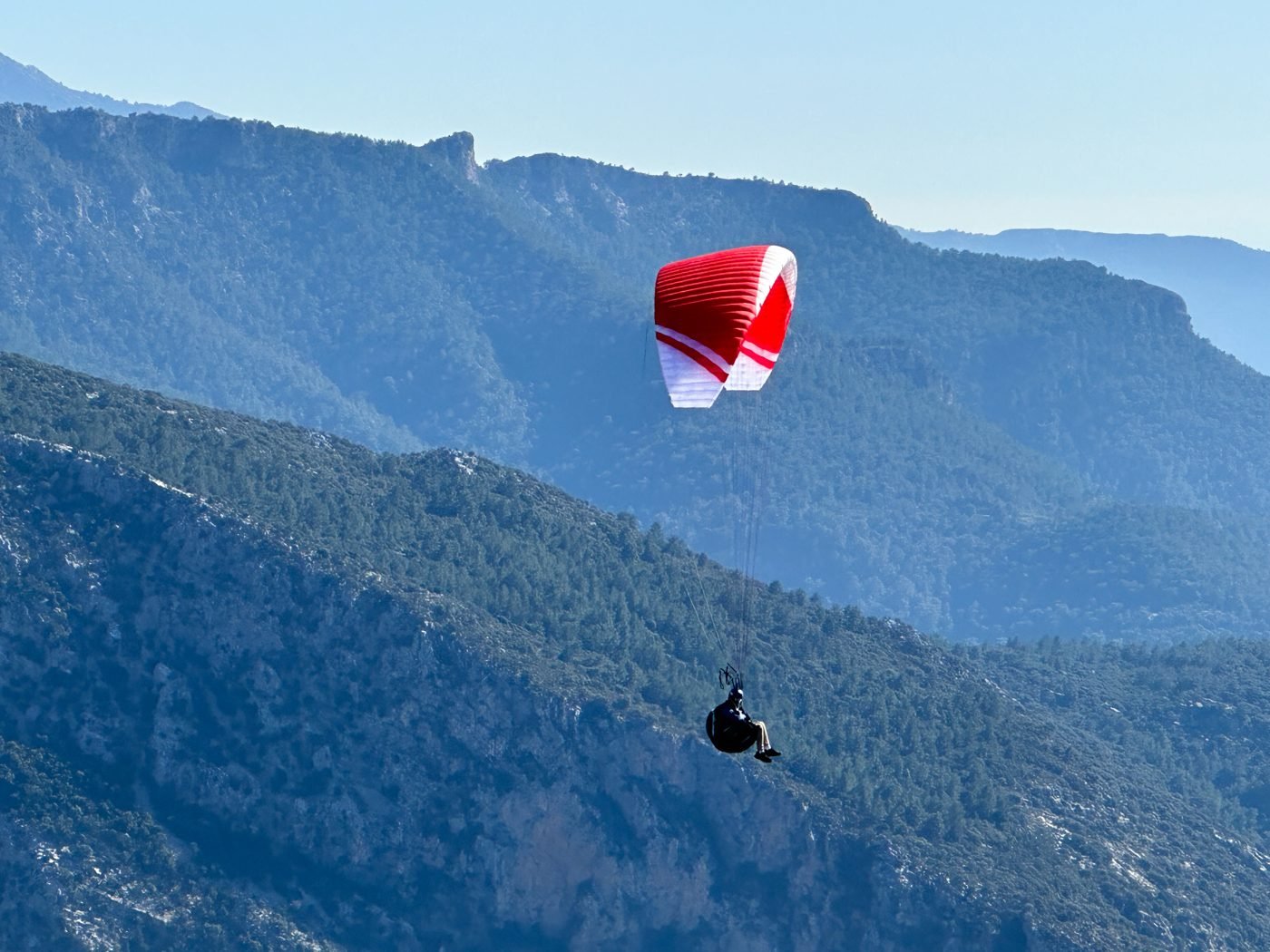 hobby acro paraglider in flight