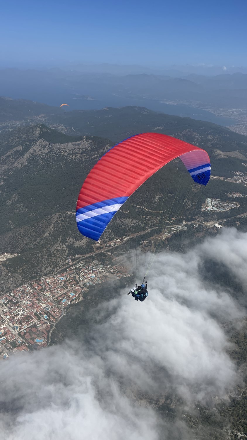 weFLY tandem paraglider in flight
