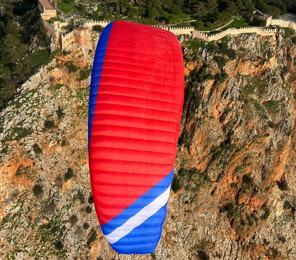 weFLY tandem paraglider in flight